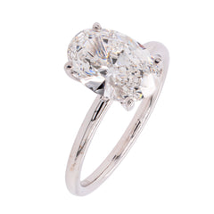 14K White Gold Oval Lab Diamond Solitaire Engagement Ring – 2.00 CTW | EF VS, view 2