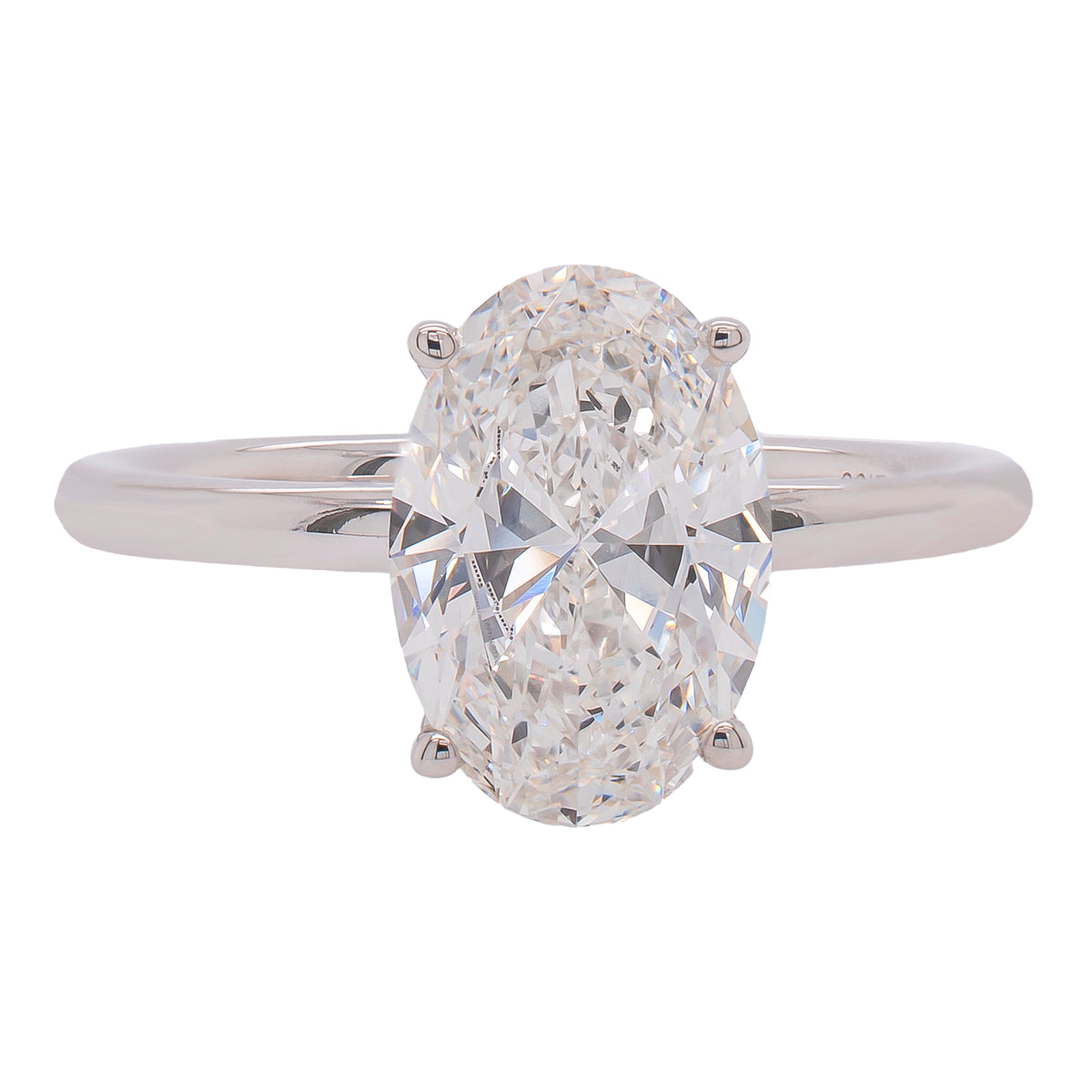 14K White Gold Oval Lab Diamond Solitaire Engagement Ring – 2.00 CTW | EF VS