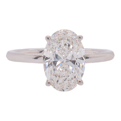 14K White Gold Oval Lab Diamond Solitaire Engagement Ring – 2.00 CTW | EF VS, view 1