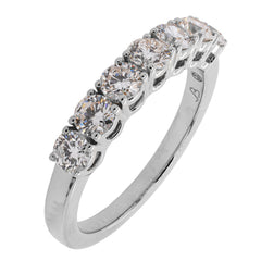 14K White Gold 7 Stone Lab Diamond Wedding Band – 1.00 CTW Round Brilliant | EF VS, view 2