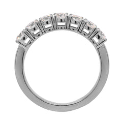 14K White Gold 7 Stone Lab Diamond Wedding Band – 1.00 CTW Round Brilliant | EF VS, view 3