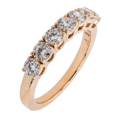 14K Yellow Gold Lab Diamond 7- Stone Wedding Band 1 CTW | F VS, view 2