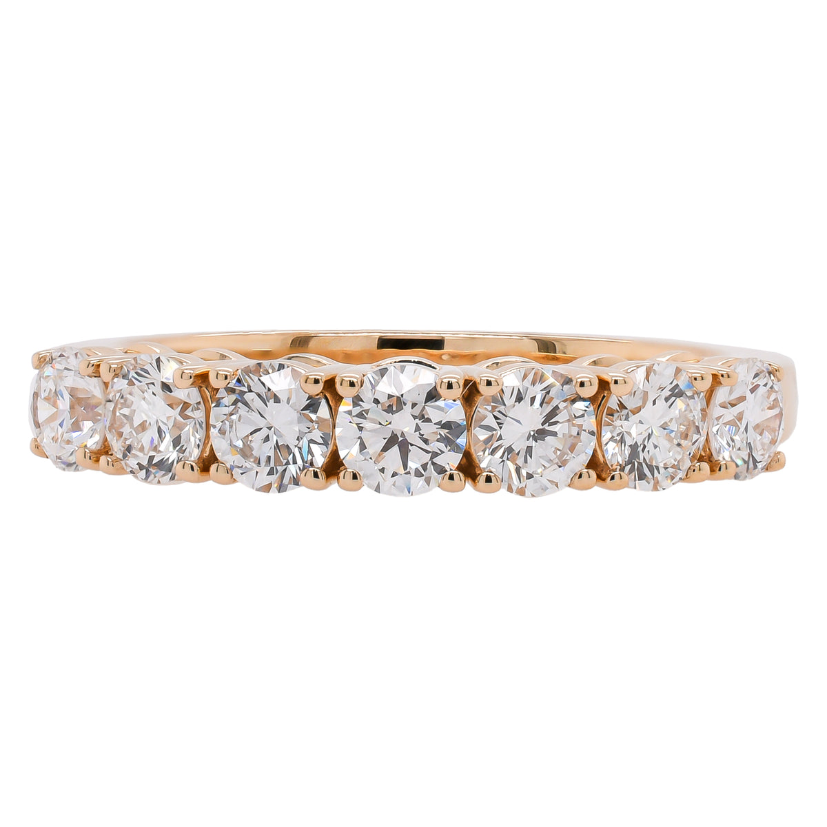 14K Yellow Gold Lab Diamond 7- Stone Wedding Band 1 CTW | F VS