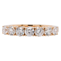 14K Yellow Gold Lab Diamond 7- Stone Wedding Band 1 CTW | F VS, view 1