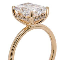 14K Yellow Gold Radiant Cut Lab Diamond Solitaire Engagement Ring – 3.19 CT | EF VS, view 3