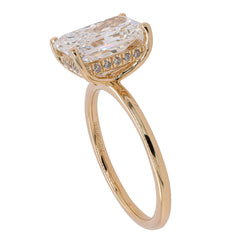 14K Yellow Gold Radiant Cut Lab Diamond Solitaire Engagement Ring – 3.19 CT | EF VS, view 2