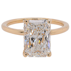 14K Yellow Gold Radiant Cut Lab Diamond Solitaire Engagement Ring – 3.19 CT | EF VS, view 1