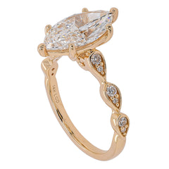 14K Yellow Gold Marquise Lab Diamond Trellis Engagement Ring – 3.15 CTW | EF VS, view 2