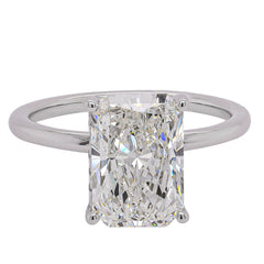 14K White Gold Radiant Cut Lab Diamond Hidden Halo Engagement Ring – 3.10 CTW | EF VS, view 1