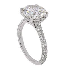 14K White Gold Lab Diamond Round Brilliant Engagement Ring with Pavé Diamond Band – 4.60 CTW | EF VS, view 2
