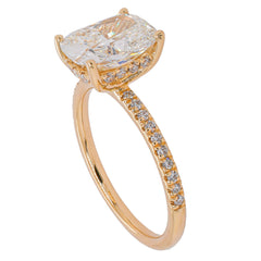 14K Yellow Gold Elongated Cushion Lab Diamond Halo Engagement Ring – 2.83 CTW | EF VS, view 2