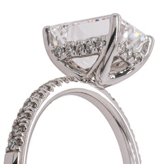 14K White Gold Emerald Cut Lab Diamond Halo Engagement Ring – 2.73 CTW | EF VS, view 3