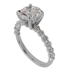 14K White Gold Round Lab Diamond Engagement Ring with Shared Prong Band – 3.57 CTW | E-F VS, view 2