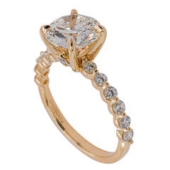 14K Yellow Gold Round Lab Diamond Engagement Ring with Shared Prong Band – 2.59 CTW | E-F VS, view 2