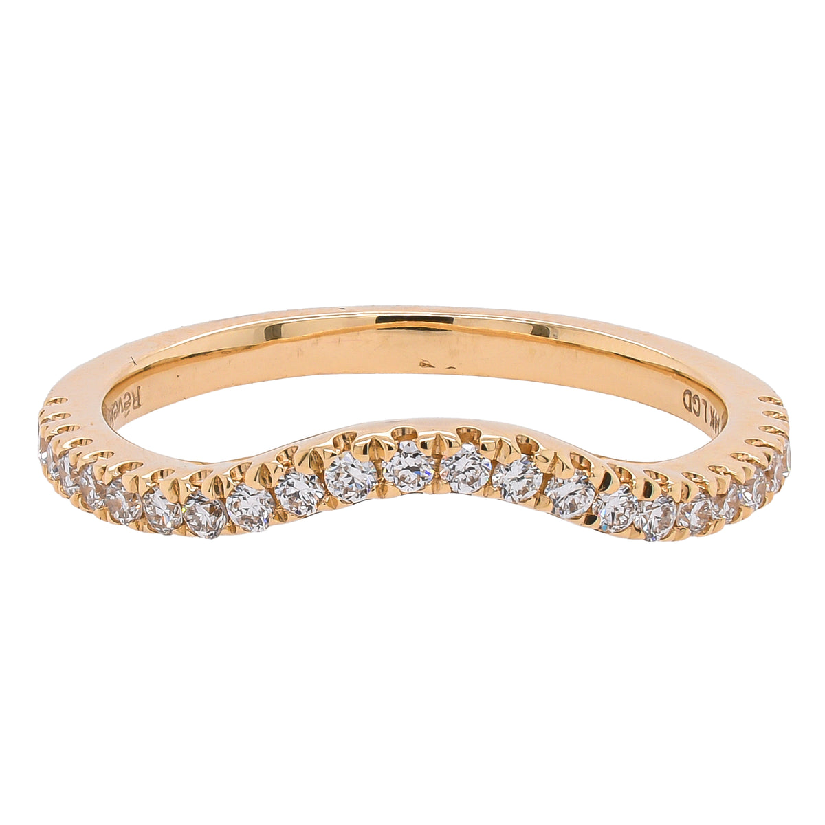 14K Yellow Gold Lab Diamond Contour Wedding Band