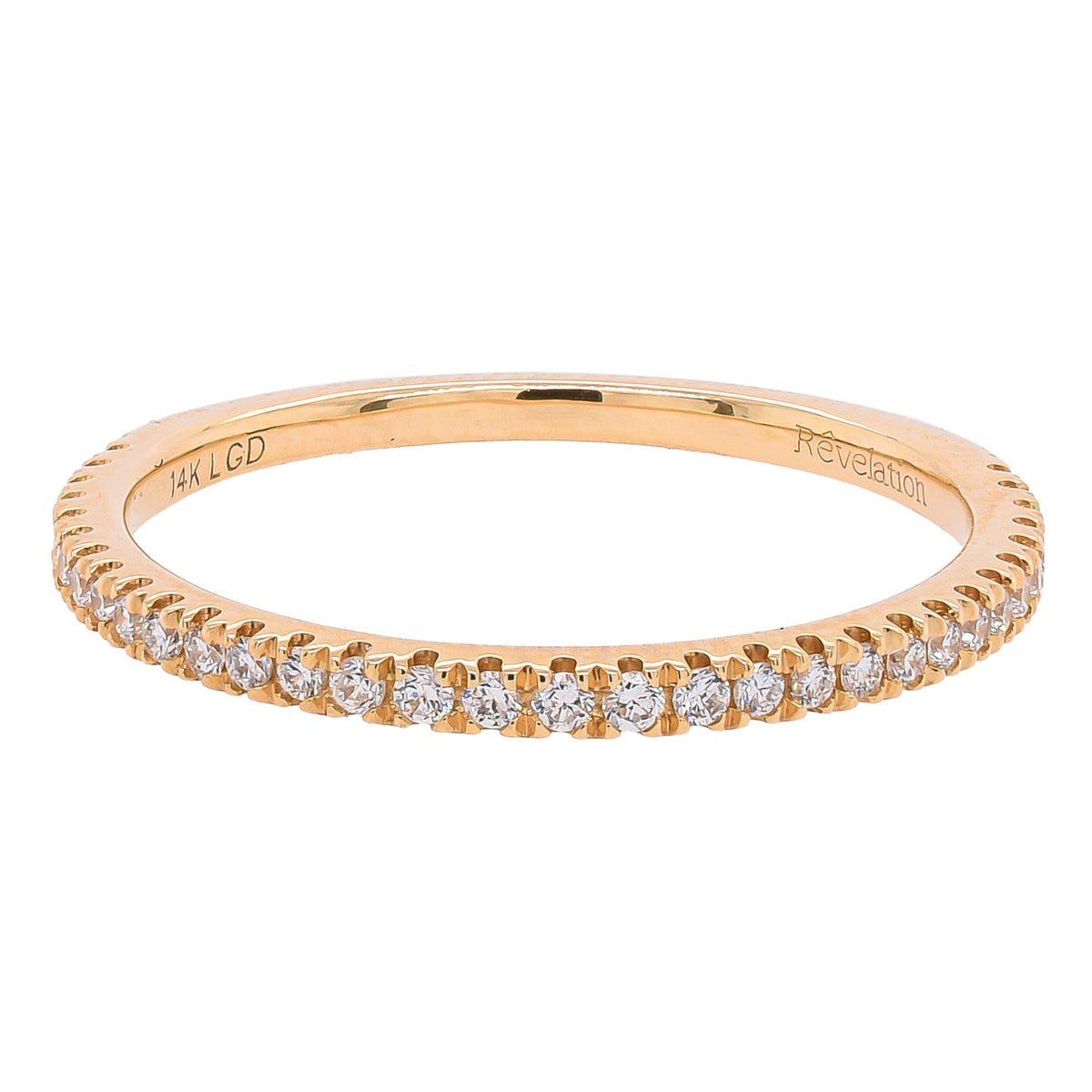 14K Yellow Gold Lab Diamond Wedding Band