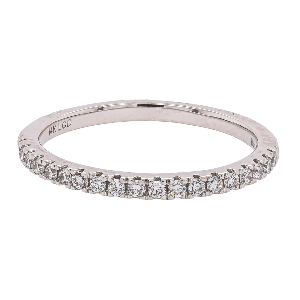 14K White Gold Lab Diamond Wedding Band