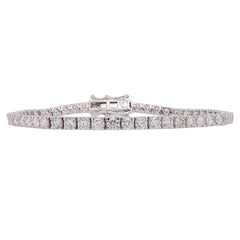 14K White Gold Lab Diamond Tennis Bracelet | 5.00 CTW Round Brilliant Lab Diamonds, view 1