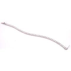 14K White Gold Lab Diamond Tennis Bracelet | 7.00 CTW Round Brilliant Lab Diamonds, view 2