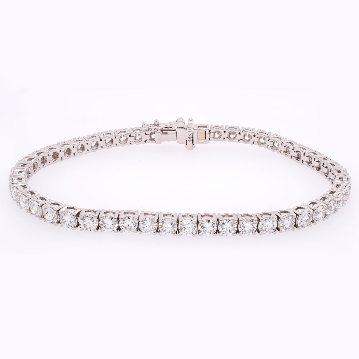 14K White Gold Lab Diamond Tennis Bracelet | 7.00 CTW Round Brilliant Lab Diamonds
