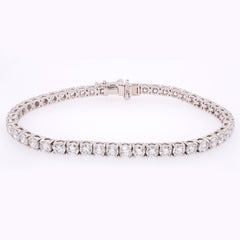 14K White Gold Lab Diamond Tennis Bracelet | 7.00 CTW Round Brilliant Lab Diamonds, view 1