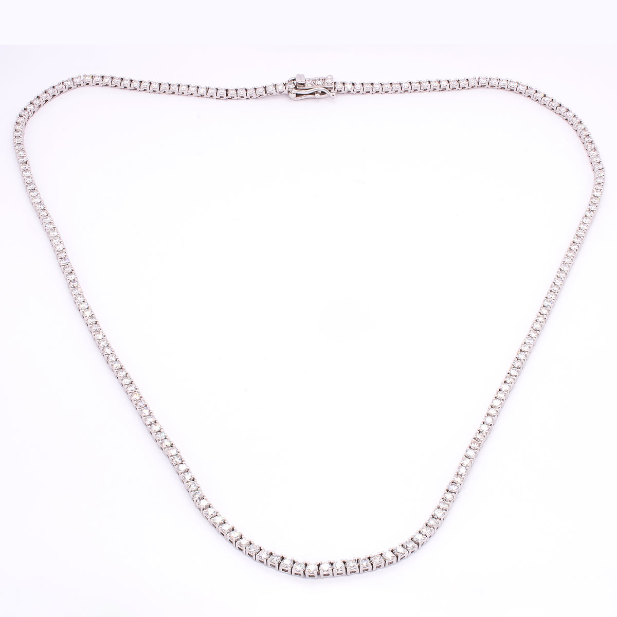 14K White Gold Lab Diamond Tennis Necklace – Round Brilliant Diamonds | 5.00 CTW