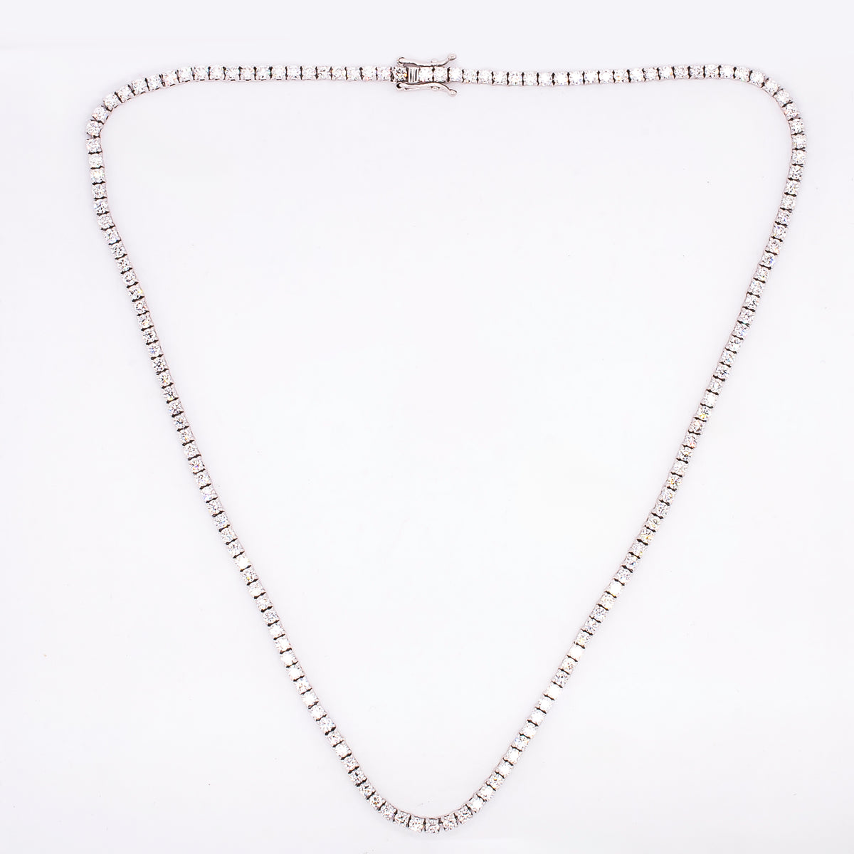 14K White Gold Lab Diamond Tennis Necklace – 7.00 CTW | EF VS | Round Brilliant Diamonds