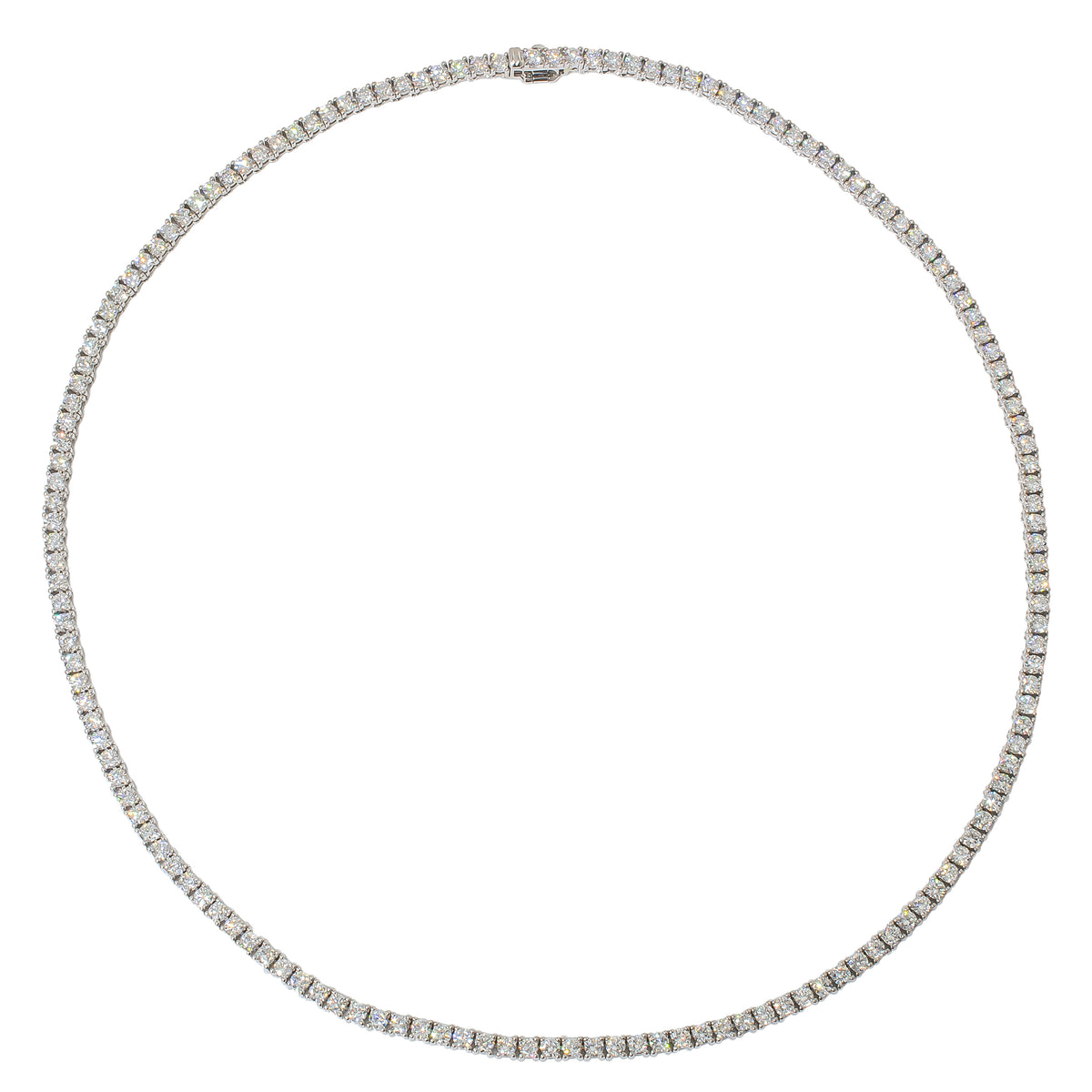 14K White Gold 7.5CT Lab Grown Diamond Tennis Necklace 17in