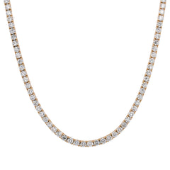 14K Yellow Gold Lab Diamond Tennis Necklace 7CTW, view 1