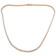 14K Yellow Gold Lab Diamond Tennis Necklace 7CTW, view 2