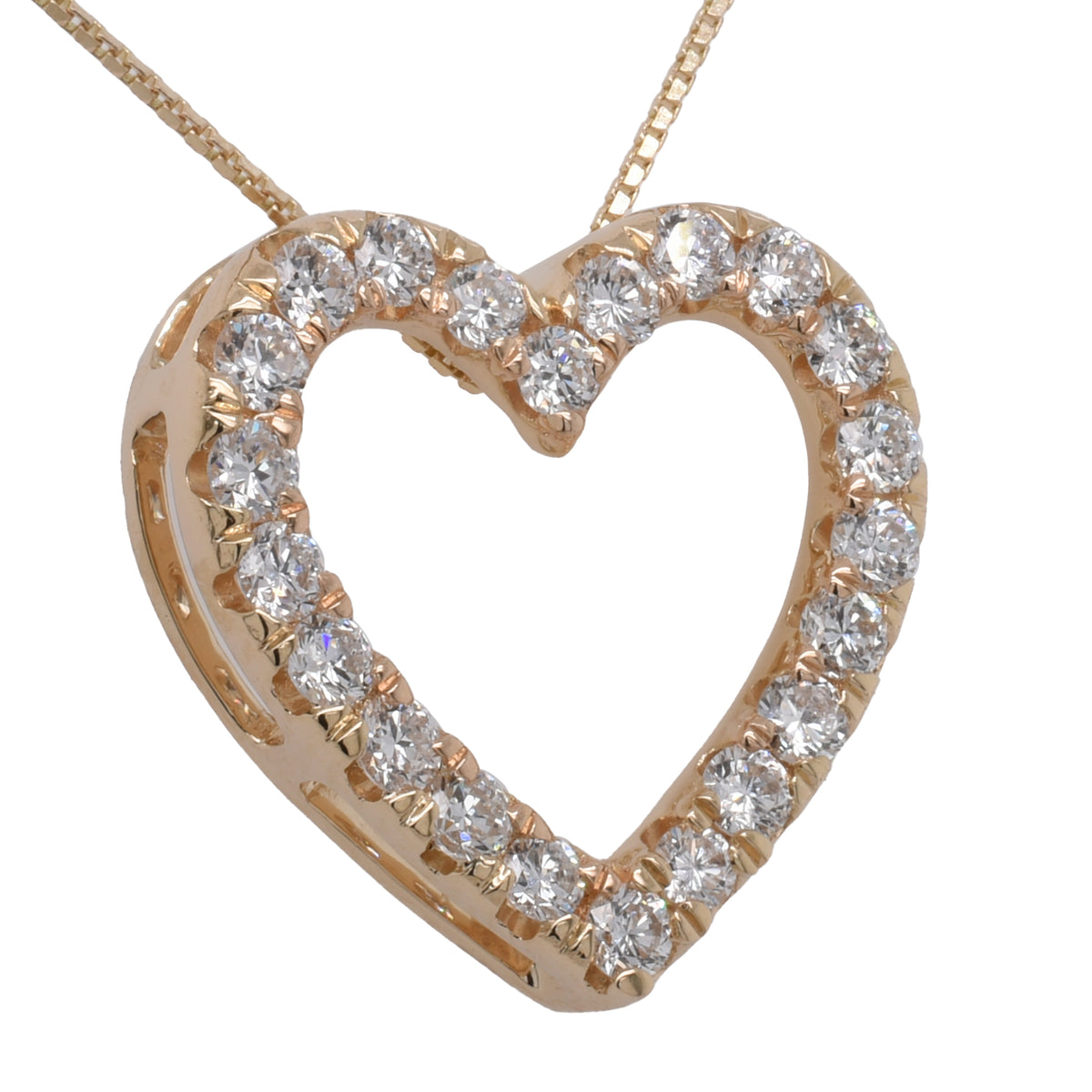 14K Yellow Gold Lab Diamond Heart Pendant Necklace – 0.50 CTW | F VS