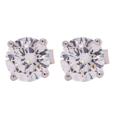 14K White Gold Round Brilliant Lab Diamond Stud Earrings – 3.03 CTW, view 1