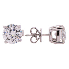 14K White Gold Round Brilliant Lab Diamond Stud Earrings – 3.03 CTW, view 2