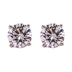 14K White Gold Round Brilliant Lab Diamond Stud Earrings – 5.08 CTW, view 1