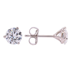 14K White Gold 1.50CT Lab Diamond Stud Earrings, view 2
