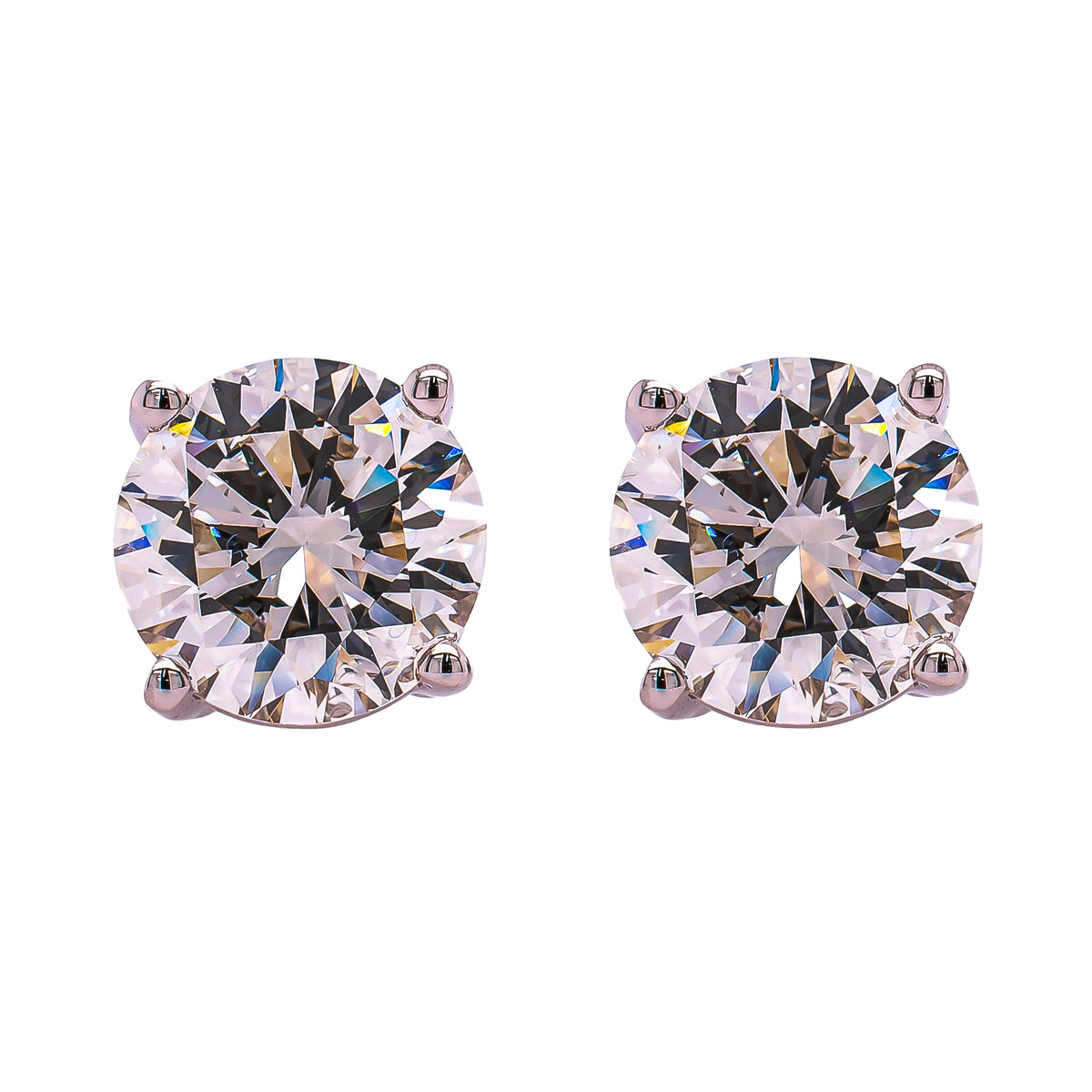 14K White Gold Lab Diamond 1CT each Stud Earrings
