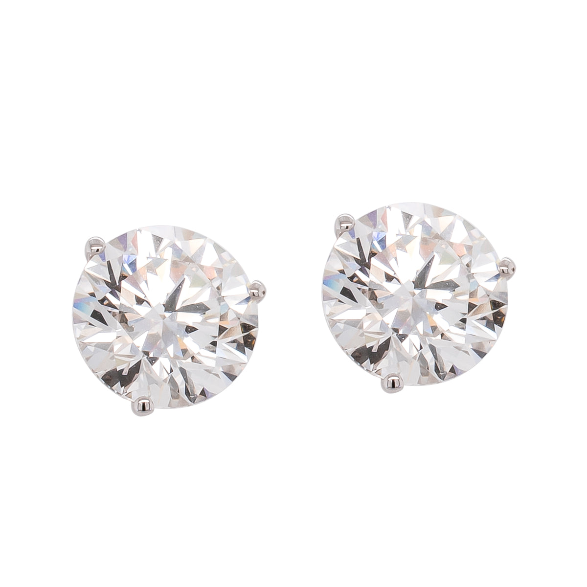 14K White Gold Lab Diamond 5CTW Stud Earrings (2.5ct ea)