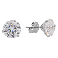 14K White Gold 4.00 CTW Lab Grown Diamond Martini Stud Earrings | E/F VS, view 2