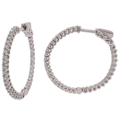 14K White Gold Lab Diamond Hoop Earrings – 1.00 CTW | 27mm | F VS, view 2
