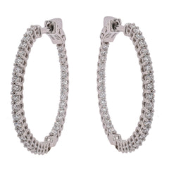 14K White Gold Lab Diamond Hoop Earrings – 1.00 CTW | 27mm | F VS, view 1