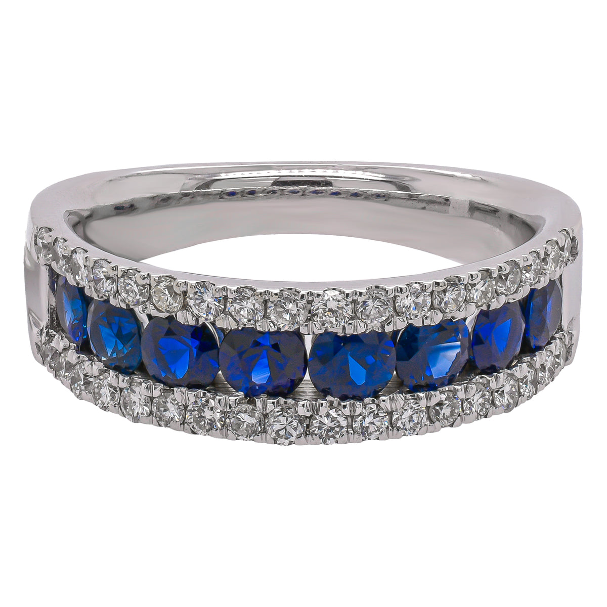 18K White Gold 1.05 CTW Sapphire & 0.38 CTW Diamond Ring | G SI
