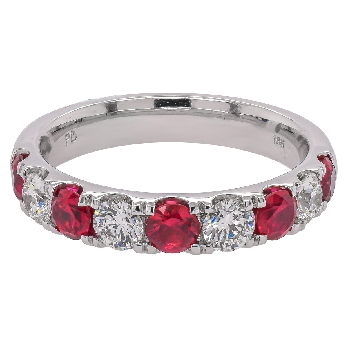 18K White Gold Sapphire & Diamond 9-Stone Band | 1.35 CTW