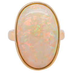 14K Yellow Gold Australian Opal Solitaire Ring | 11.24 CTW, view 1