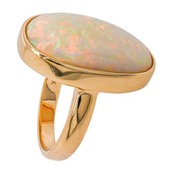 14K Yellow Gold Australian Opal Solitaire Ring | 11.24 CTW, view 2
