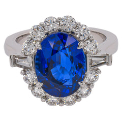 Platinum Sapphire Halo Ring, view 1