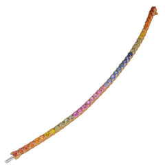 14K Yellow Gold Fancy Sapphire Rainbow Bracelet, view 2
