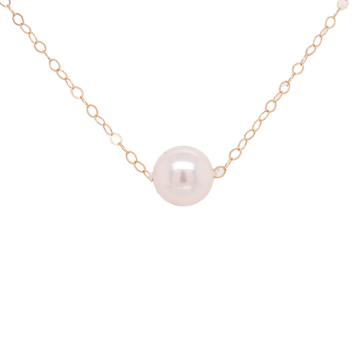 14K Yellow Gold 6mm Add a Pearl Starter Necklace 15in