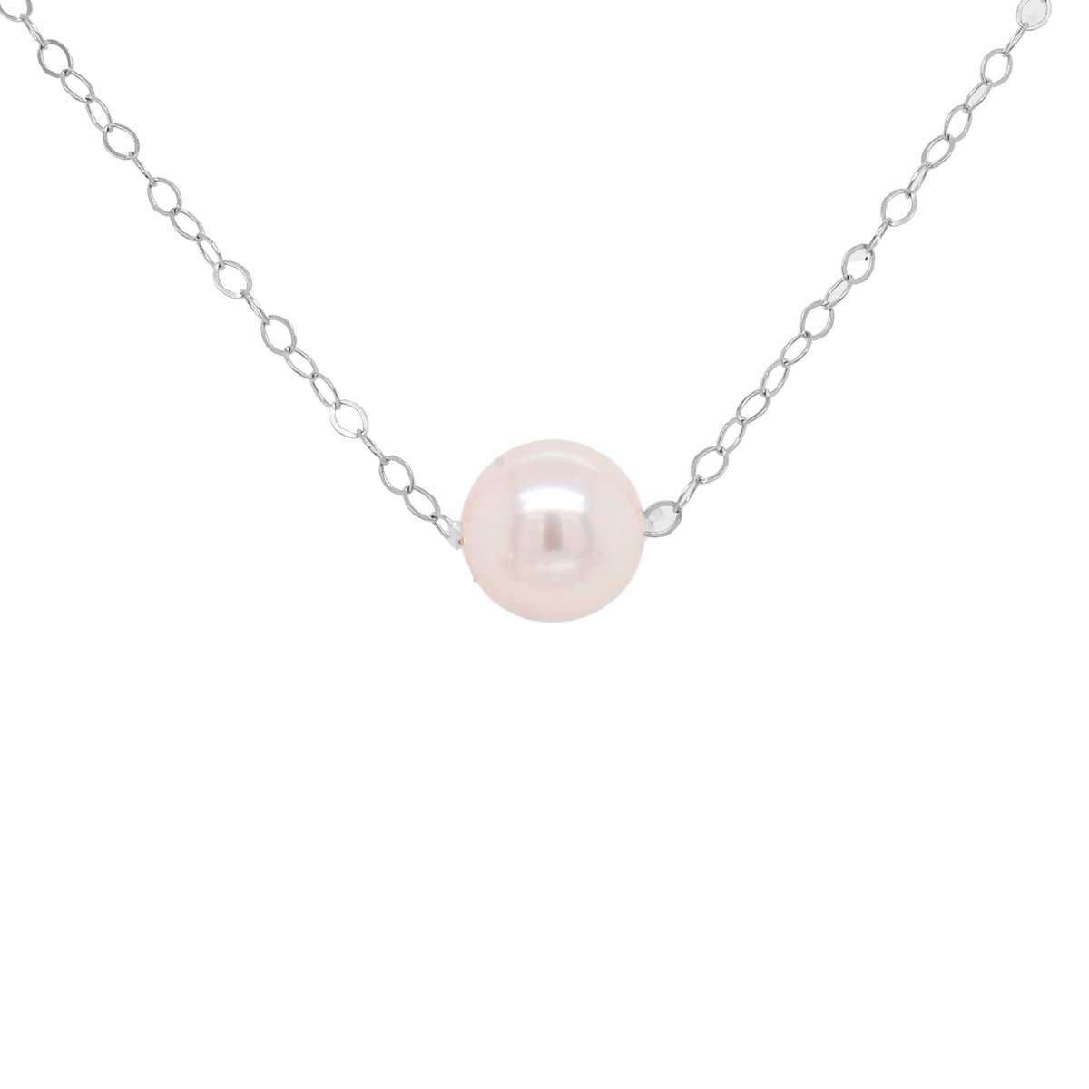 14K White Gold 6mm Add a Pearl Starter Necklace 15in
