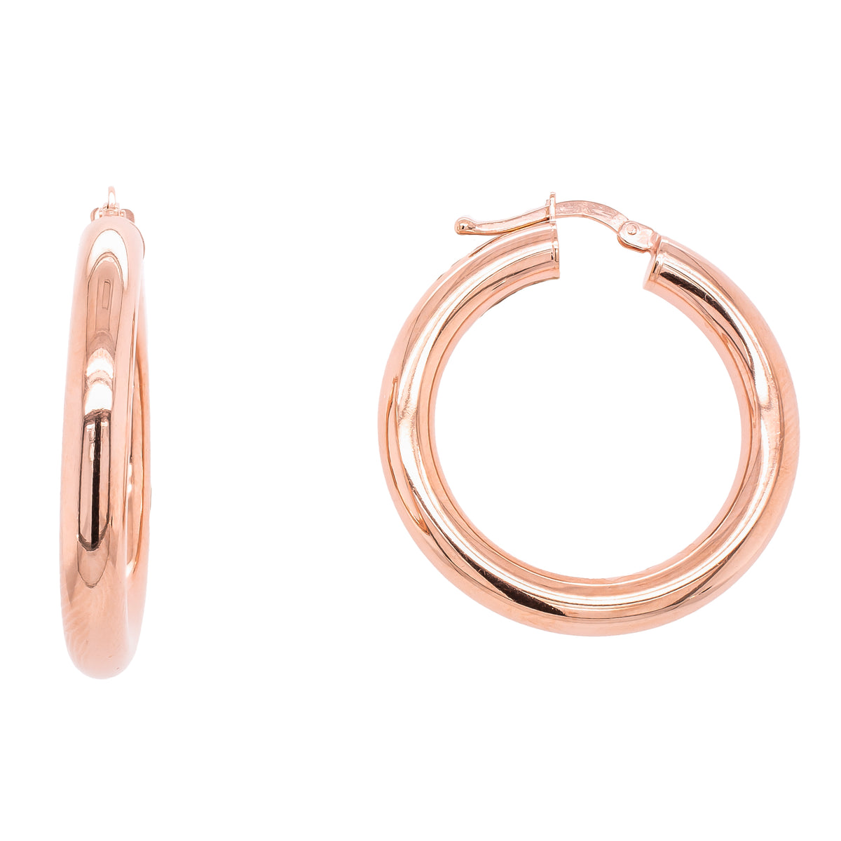 14K 1in Rose Gold Hoop Earrings