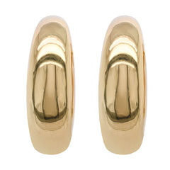 14K Yellow Gold C Hoop Moon Earrings, view 1